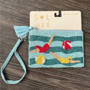 NWT  Beaded Swimmers Zipper Pouch